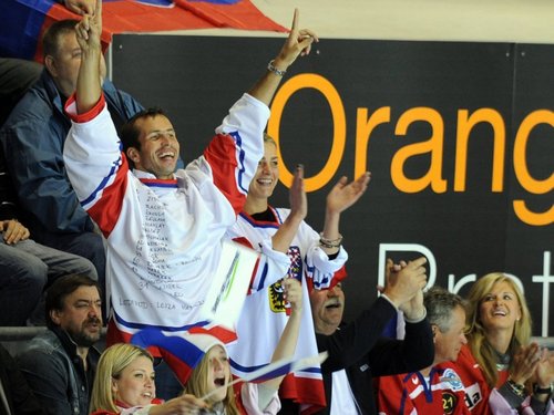  Radek Stepanek as 粉丝 on hockey