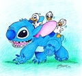 Walt Disney Fan Art - Stitch and Ducklings - walt-disney-characters fan art
