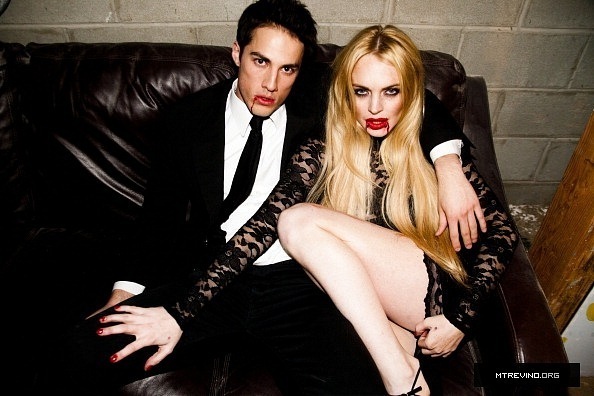lindsay lohan vampire photoshoot. Michael Trevino and Lindsay