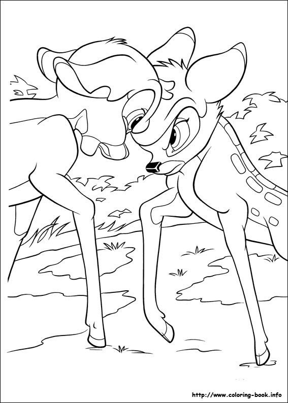 Walt Disney Coloring Pages - Ronno & Bambi - Walt Disney Characters