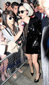 Lady Gaga emerges from her London Hotel in a see-through dress and pvc coat - lady-gaga photo
