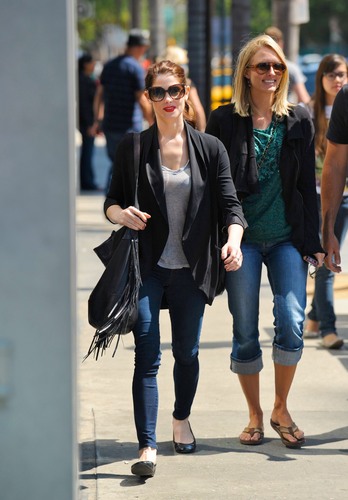 Ashley Greene seen leaving Cafe Med in Los Angeles with a friend