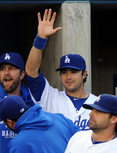 Ethier in the Dugout on 5/16/11