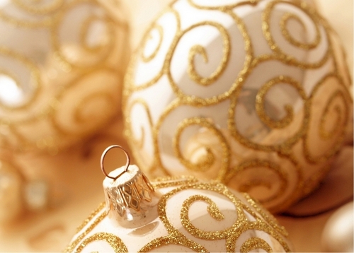  Golden 크리스마스 ornaments