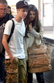 Justin And Selena At The Airport - justin-bieber photo