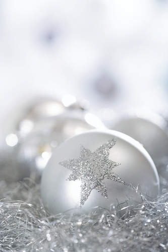  Silver Рождество ornaments