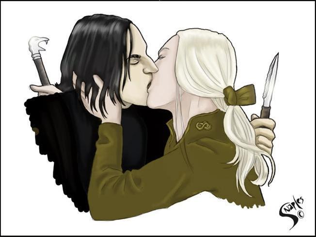 Fan Art of The Kiss for fans of Severus & Lucius: Beneath the Masks...