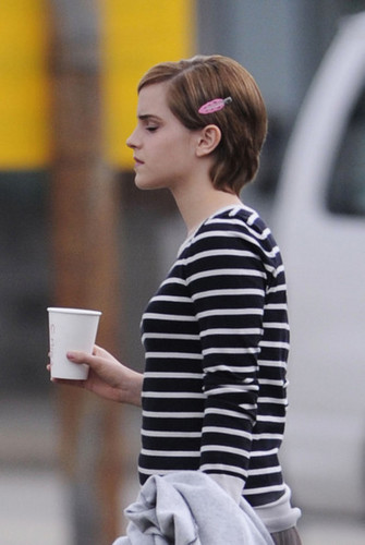 on the set of "The Perks of Being a Wallflower" in NYC