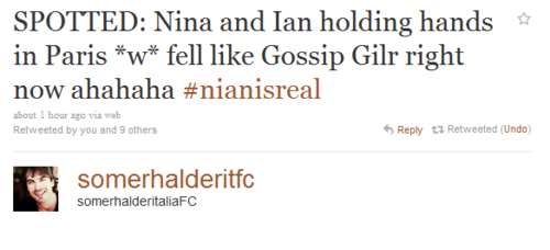 spotted:ian and nina holding hands paris