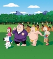 The Griffins running from the natives - family-guy photo