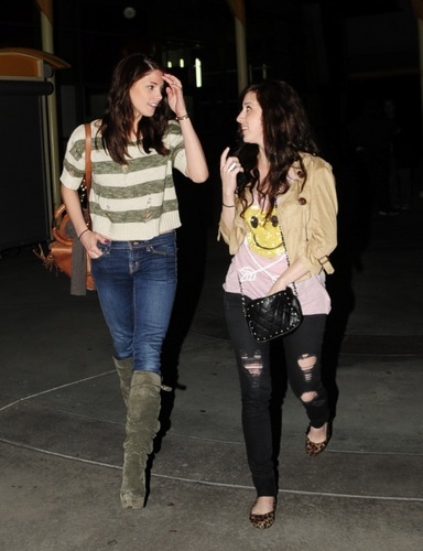 new candids of Ashley & Andrea leaving the Arclight Theater