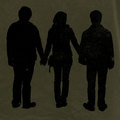 Silhouettes of the trio as they band together to fight the dark forces at Hogwarts for the last time - harry-potter photo