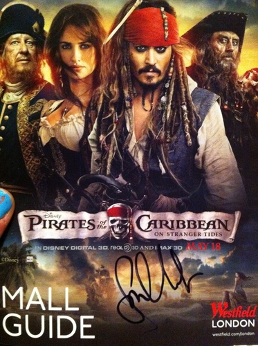  sam's autograph from the pirates of the caribbean premiere