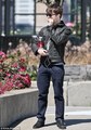 Daniel Radcliffe puffs away on a homemade cigarette in the New York street  - harry-potter photo