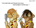 Harry and Ron as Lions - harry-potter fan art