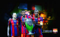 fc-barcelona - Andres Iniesta, Seydou Keita and Eric Abidal CL 2010/11 wallpaper