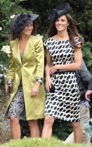 Kate and Pippa Middleton at a wedding in Berkshire.