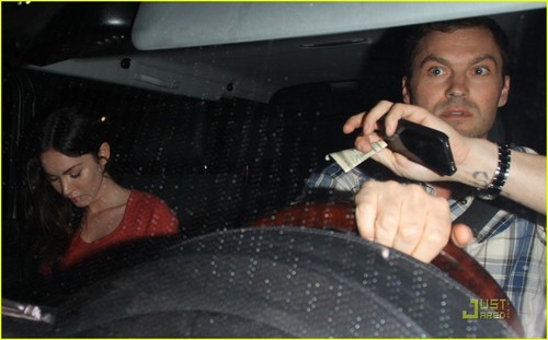  Megan volpe and hubby Brian Austin Green leave Matsuhisa after having cena on Friday (June 10)