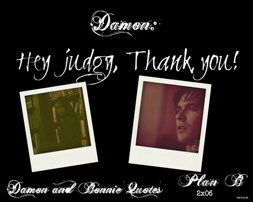 Damon and Bonnie Quotes: Season Two 2x06 Plan B ~ Damon