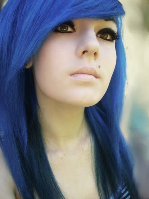 Blue girl the haired Blue hair