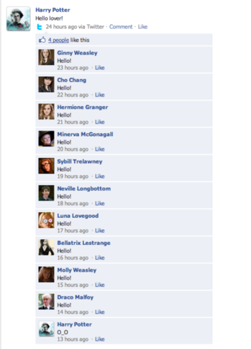  Harry Potter Characters on Facebook!
