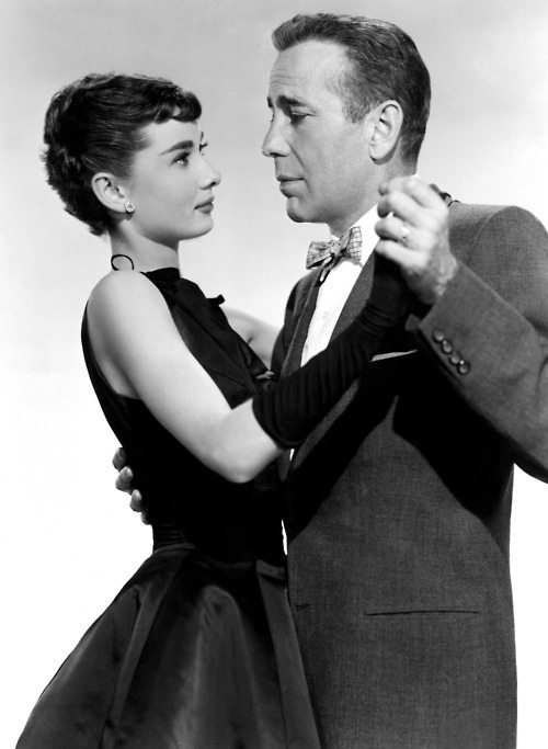 Humphrey Bogart with Audrey Hepburn william holden Sabrina 1954
