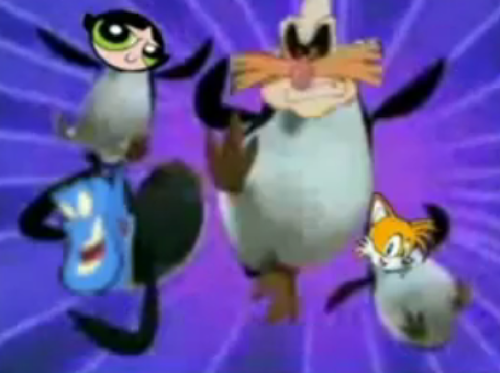  Oh my gosh look it's the penguins of Sonic, Aladdin, and POWER PUFF GIRLZ!!!!!