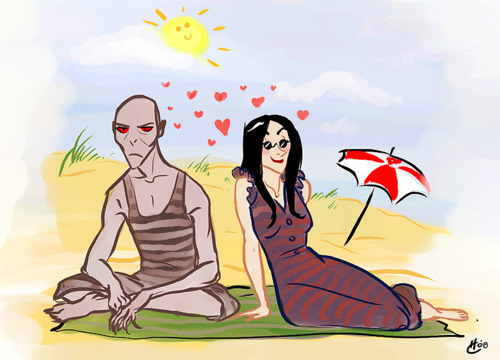  Voldy and Bella oleh the sea