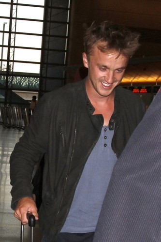 Tom Felton arriving at LAX airport, June 7