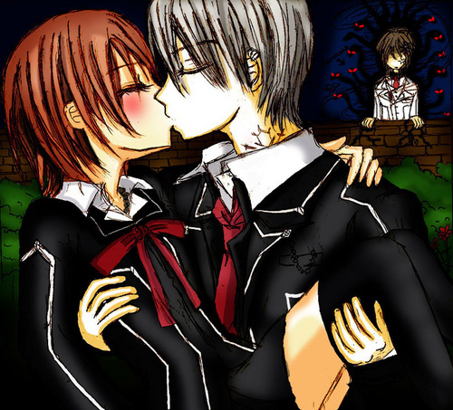 vampire night yuki and zero kissing