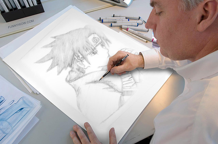 Naruto Shippuuden sasuke drawing
