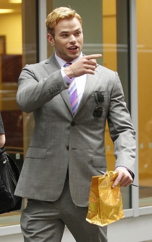 Kellan Lutz on the New York City set of his latest project "Syrup" (June 23).