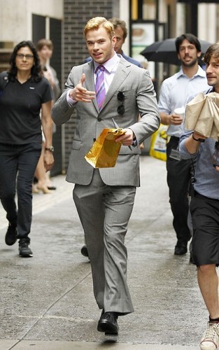 Kellan Lutz on the New York City set of his latest project "Syrup" (June 23).