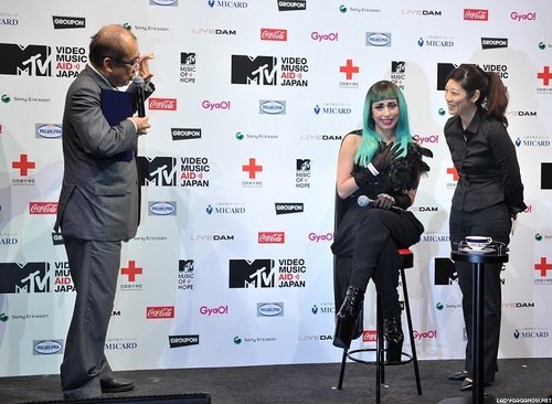  Lady Gaga at the 音乐电视 Video 音乐 Aid 日本 Press Conference in Tokyo
