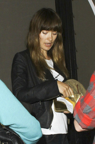 Olivia Wilde left Chateau Marmont in Los Angeles at 2am in good spirits. 