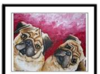 drawing of two pugs