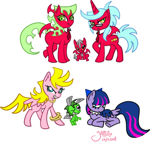 Panty and Stocking characters as ponies!