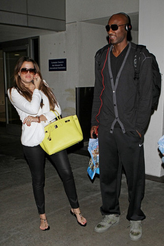 Khloe Kardashian and Lamar Odom at LAX