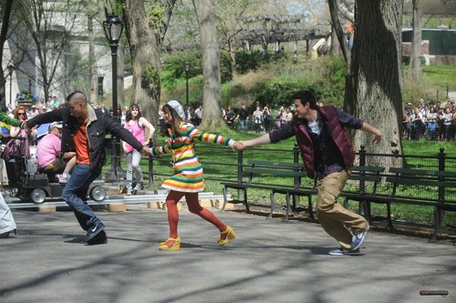  Lea & Cory filming Glee in NYC