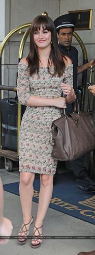 Leighton Meester leaves the Ritz-Carlton hotel after a day of press duties on Wednesday