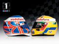 Lewis & Jenson Race Helmets  - lewis-hamilton wallpaper