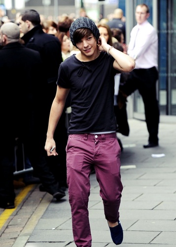  Louis in a purple beanie :)