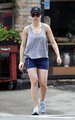 Scarlett Johansson showing off her red hair and tattoos in NYC (July 6). - scarlett-johansson photo