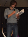 Jared with bday card from NJcon - supernatural photo