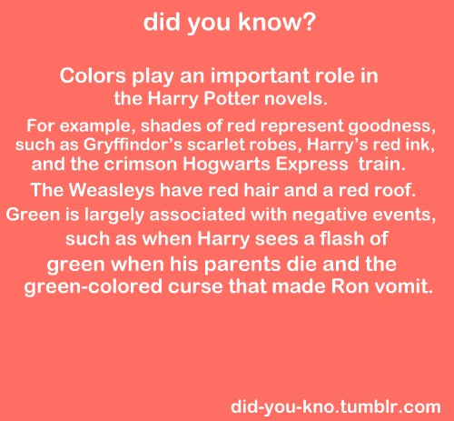 Colors in Harry Potter