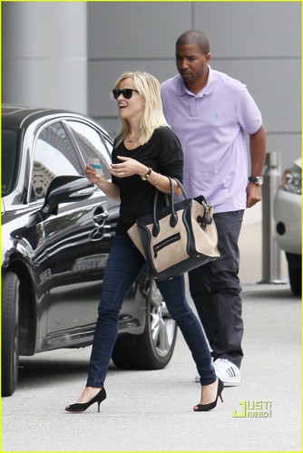 Reese Witherspoon Visits Jim Toth at Work
