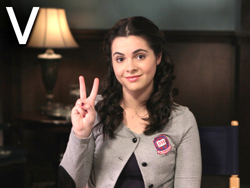 The ABC's in sign language with the cast