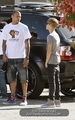 Arriving at the studio with Chris Brown- Los Angeles, California; (July 18th) - justin-bieber photo