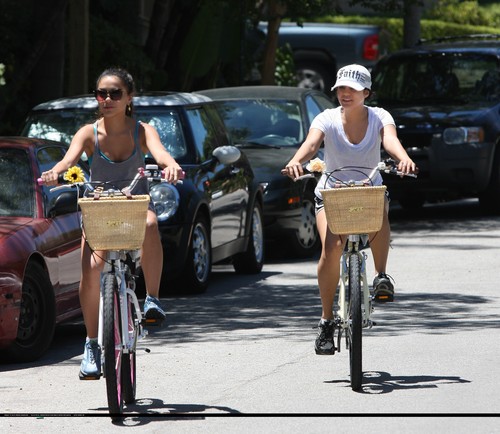  Vanessa - Out bike riding with sister Stella in Studio City - July 19, 2011