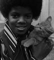 little Mikey and kitten - michael-jackson photo